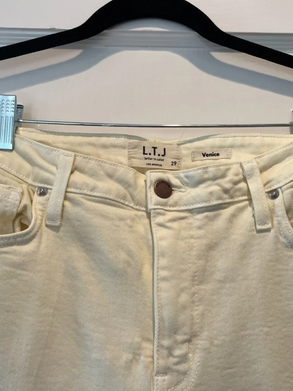 Letter to Juliet L.T.J. Venice Cream Denim Jeans 29 - Picture 3 of 4